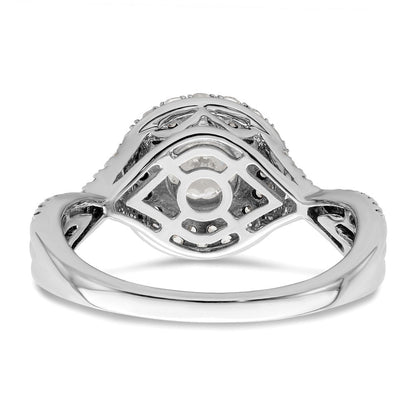 10K Weißgold Ring mit Halo-Fassung, ewiges Versprechen, Diamant aus dem Labor, VS/SI+ G+