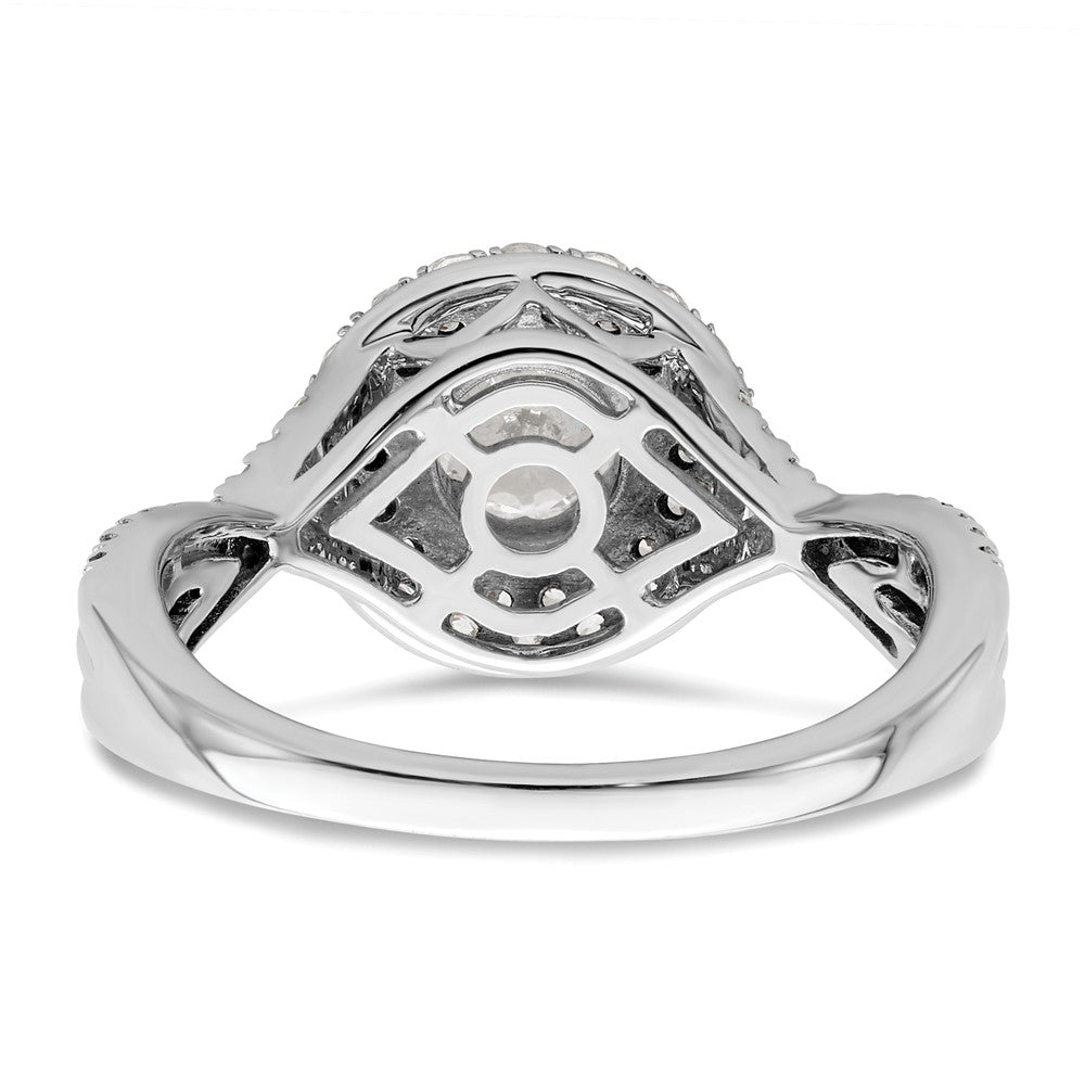 14K Weißgold Ring „Ewiges Versprechen“ mit Halo aus Labor gezüchteten Diamanten, VS/SI+ G+