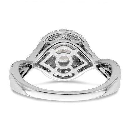 14K Weißgold Ring „Ewiges Versprechen“ mit Halo aus Labor gezüchteten Diamanten, VS/SI+ G+