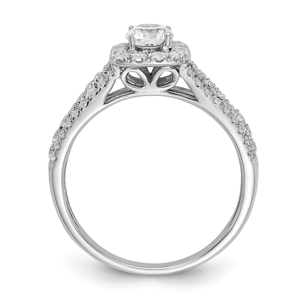 14K Weißgold Verlobungsring mit rundem Halo, 1 ct. Diamant aus Laborzucht, VS/SI+ G+