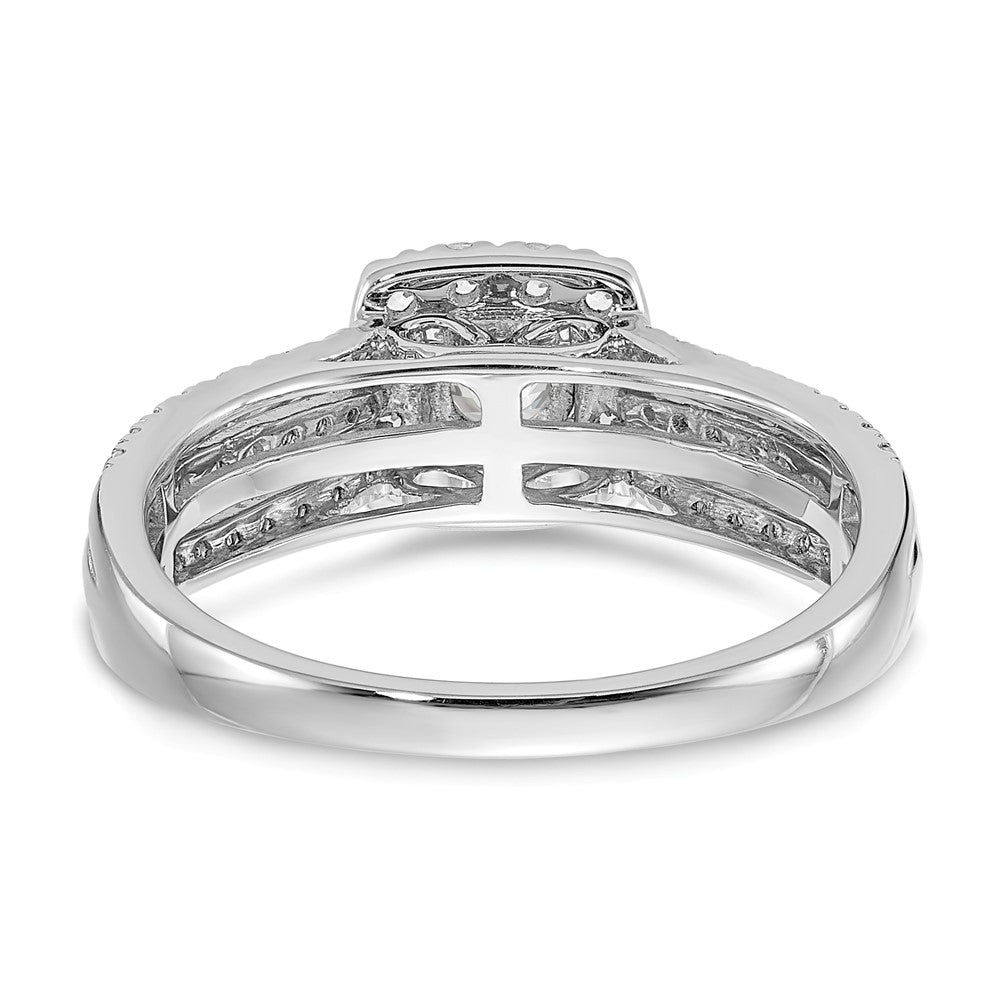 14K Weißgold Verlobungsring mit rundem Halo, 1 ct. Diamant aus Laborzucht, VS/SI+ G+