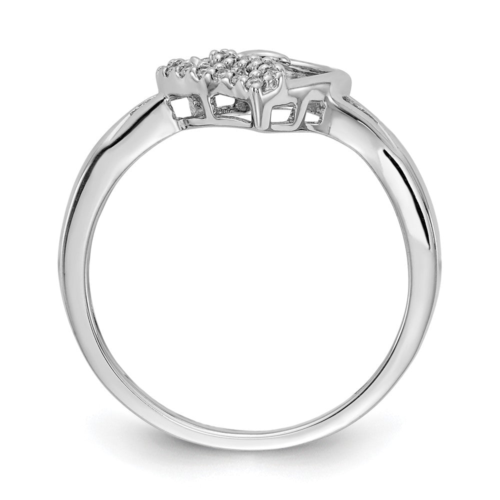 14K Weißgold Diamant Herz Ring