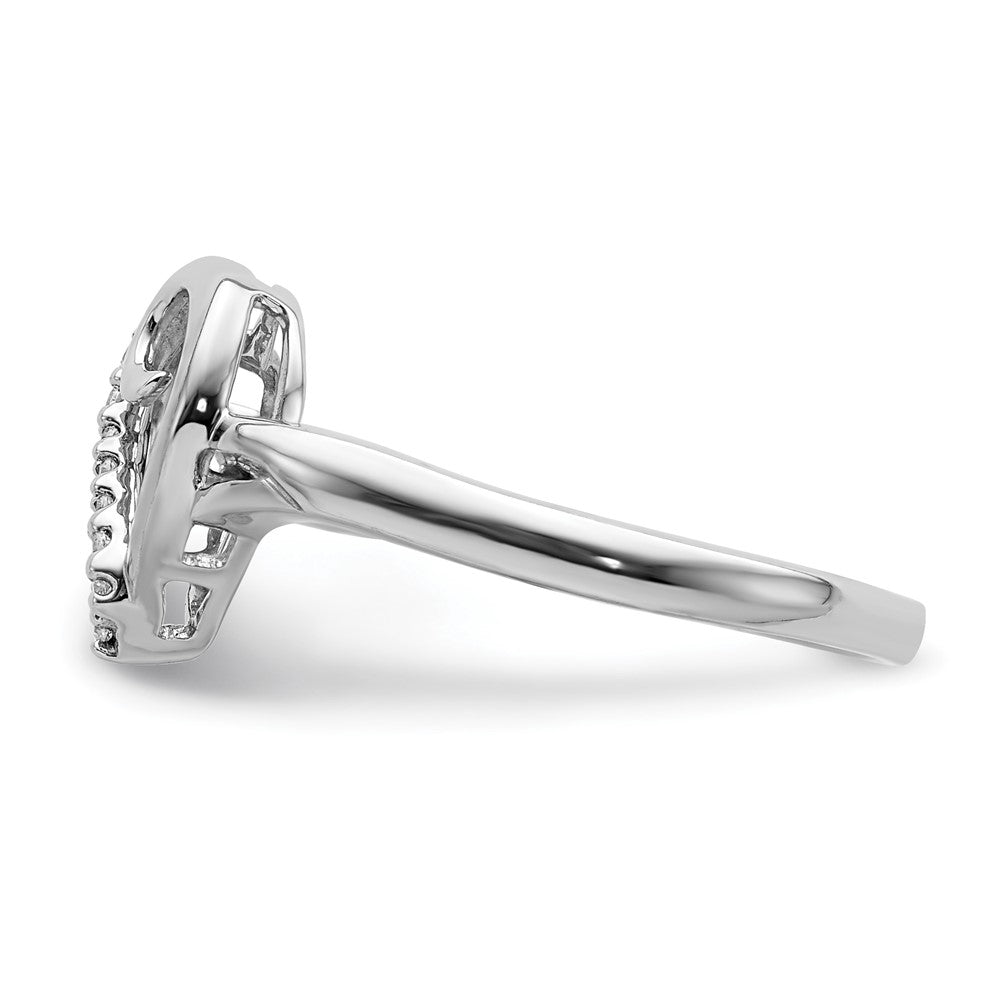 14K Weißgold Diamant Herz Ring