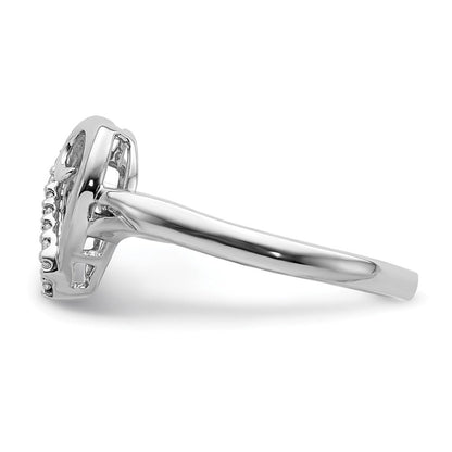 14K Weißgold Diamant Herz Ring
