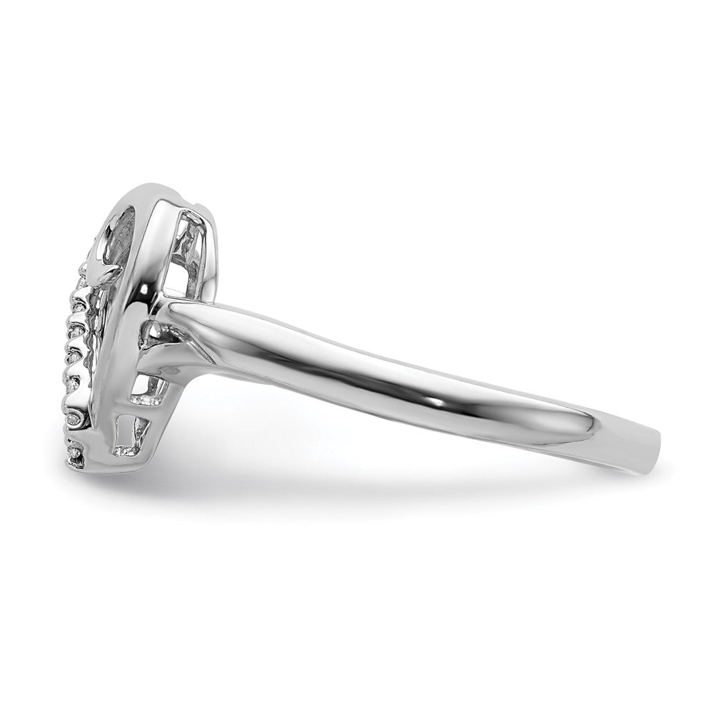 14K Weißgold Herzring mit natürlichen Diamanten