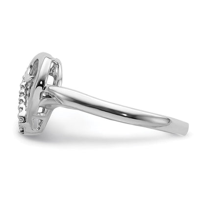 14K Weißgold Herzring mit natürlichen Diamanten