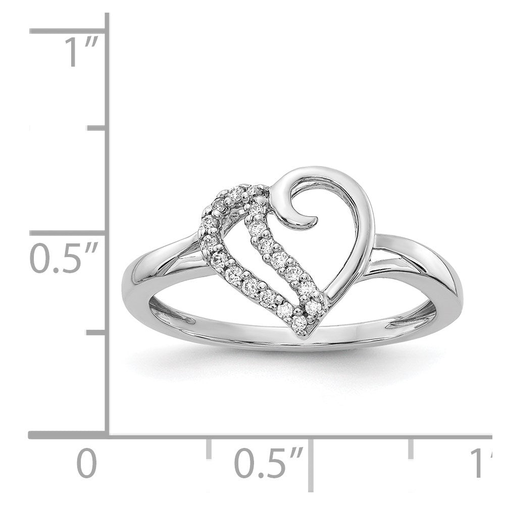 14K Weißgold Diamant Herz Ring