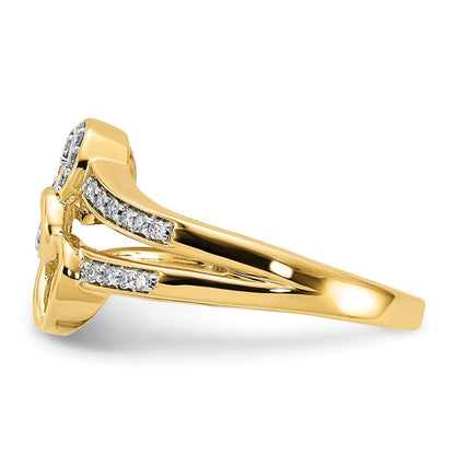 10K Gelbgold 10K Diamant Herzen Ring