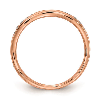 14K Roségold Ehering mit echten Diamanten