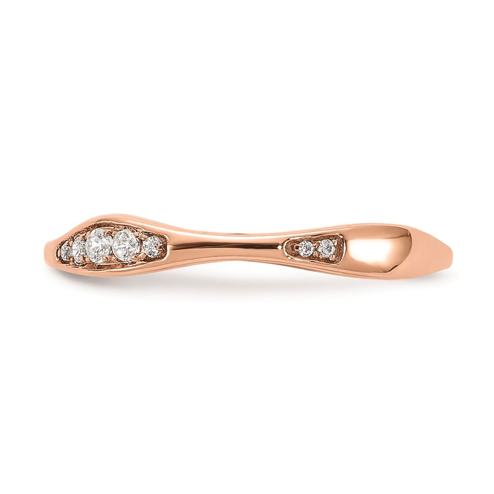 14K Roségold Ehering mit echten Diamanten