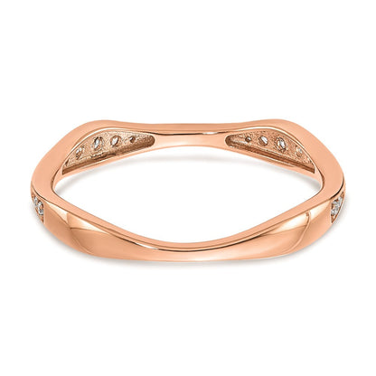14K Roségold Ehering mit echten Diamanten