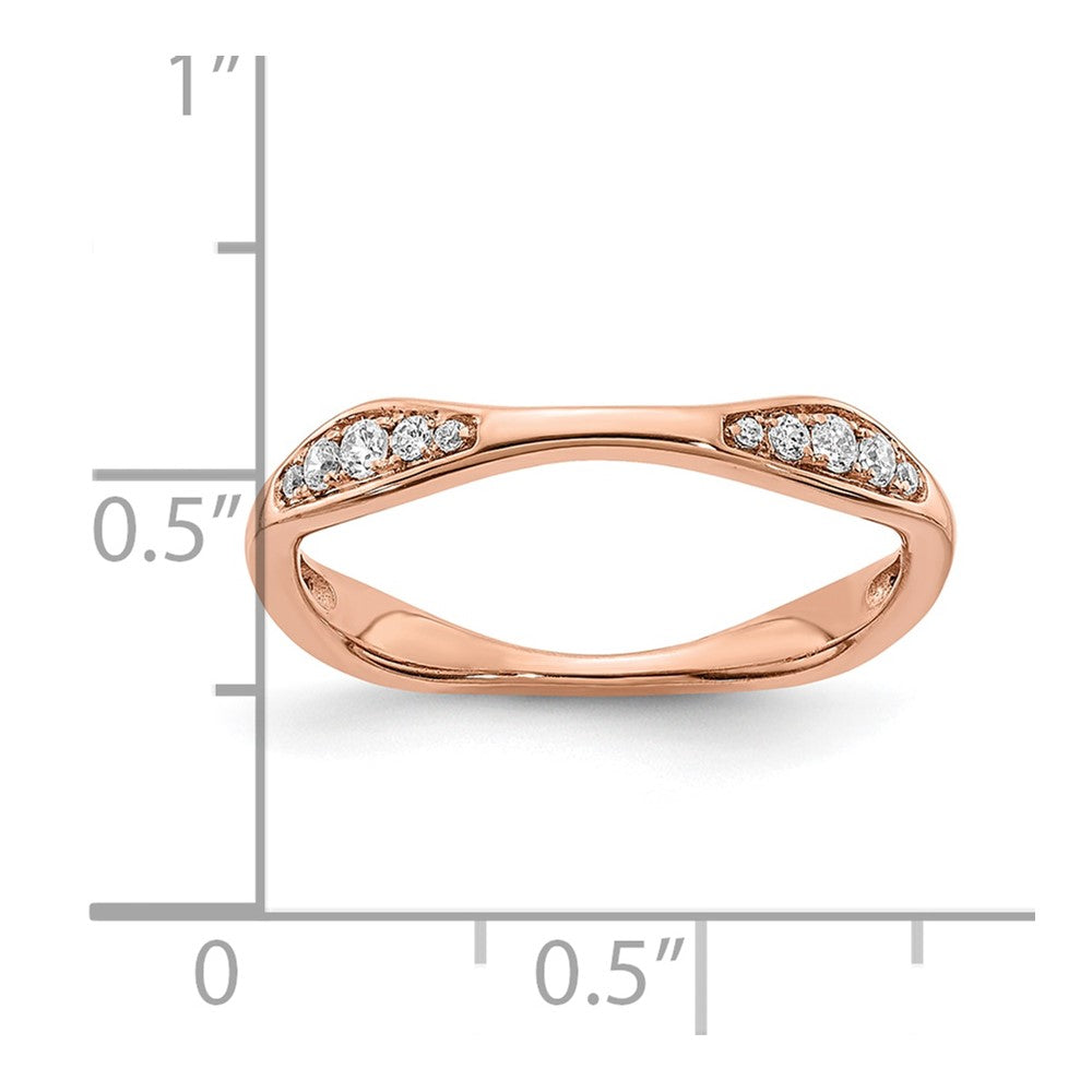 14K Roségold Ehering mit echten Diamanten