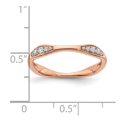 14K Roségold Ehering mit echten Diamanten