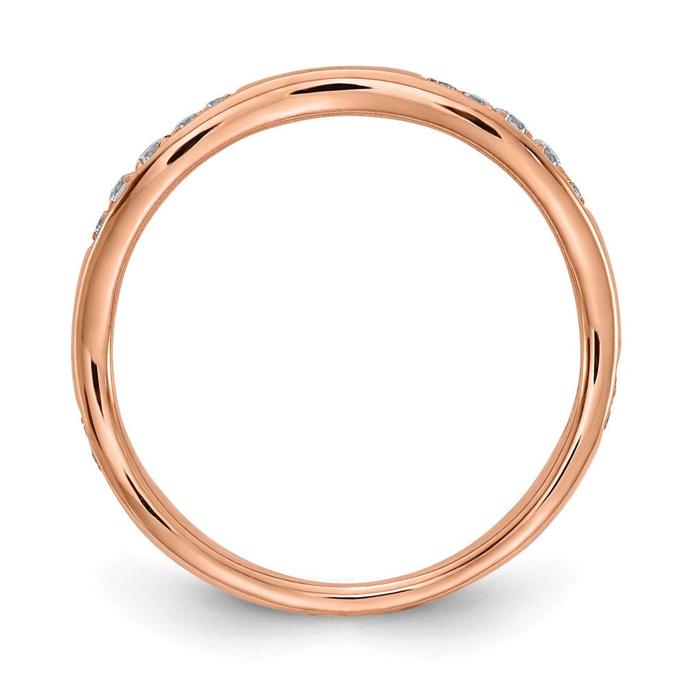 14K Roségold Diamant Ehering (size 7 Nur)