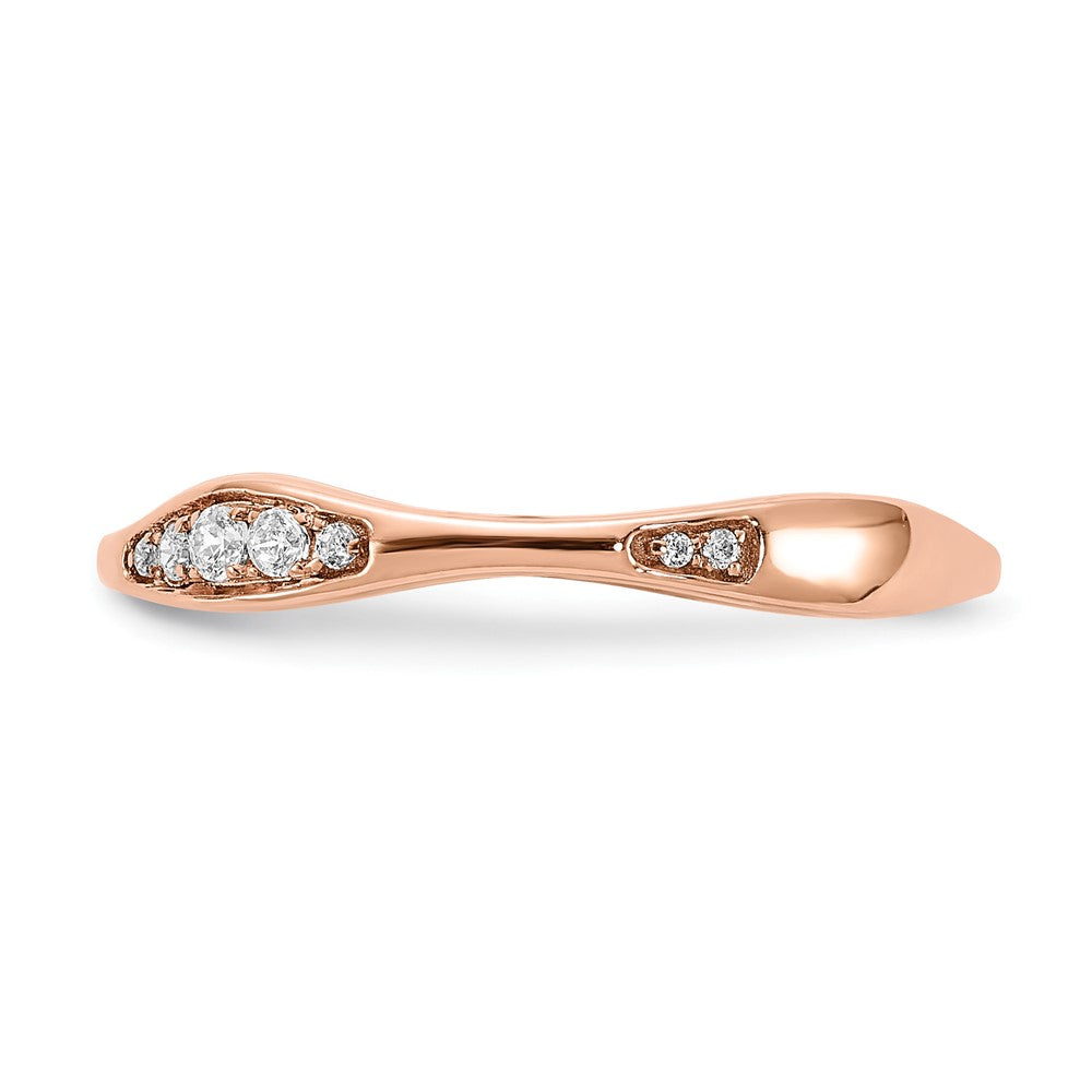 14K Roségold Diamant Ehering (size 7 Nur)