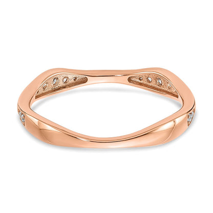 14K Roségold Diamant Ehering (size 7 Nur)