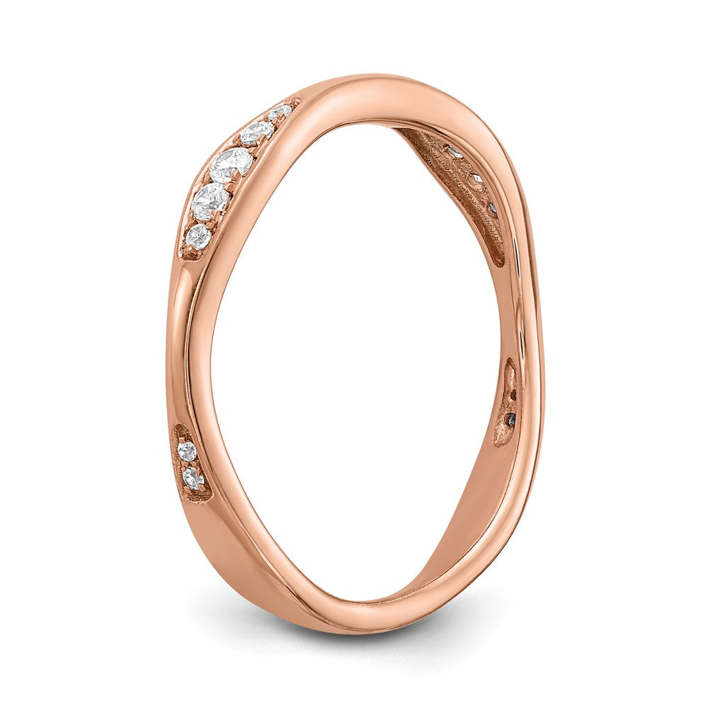 14K Roségold Diamant Ehering (size 7 Nur)