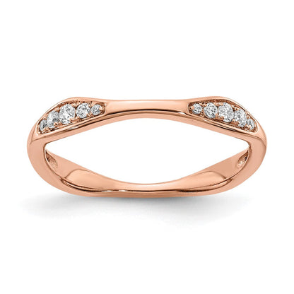 14K Roségold Diamant Ehering (size 7 Nur)