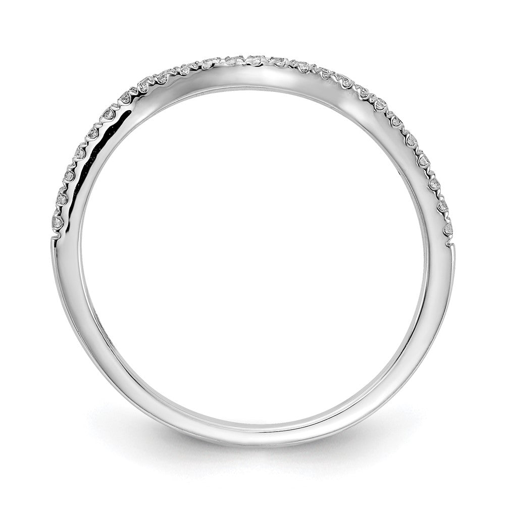 14K Weißgold Ehering mit echten Diamanten