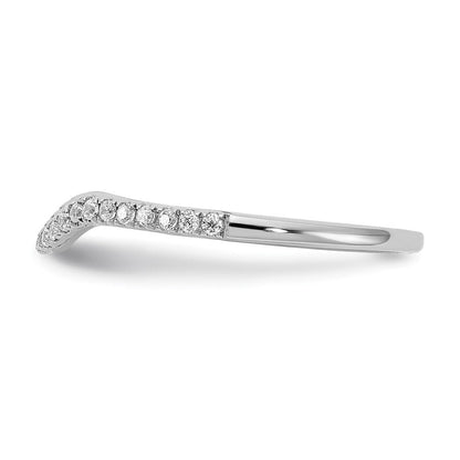 14K Weißgold Ehering mit echten Diamanten
