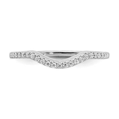 14K Weißgold Ehering mit echten Diamanten