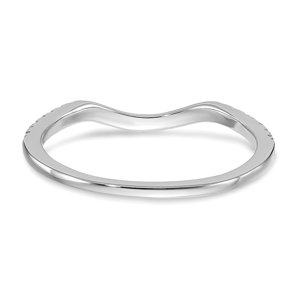14K Weißgold Ehering mit echten Diamanten