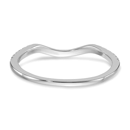 14K Weißgold Ehering mit echten Diamanten