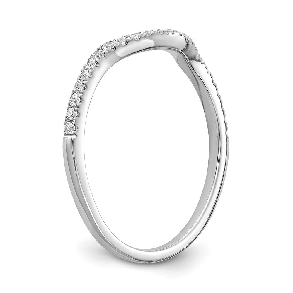 14K Weißgold Ehering mit echten Diamanten