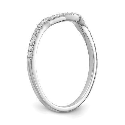 14K Weißgold Ehering mit echten Diamanten