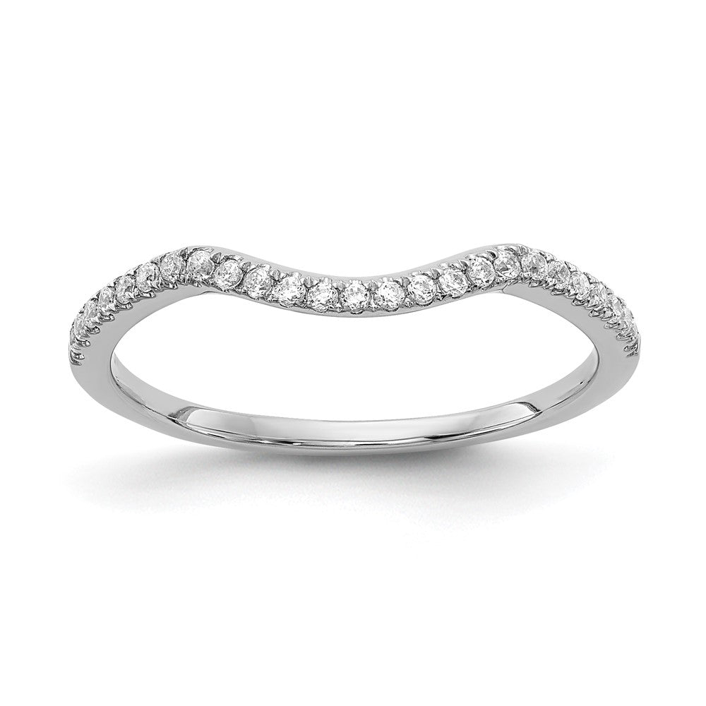 14K Weißgold Ehering mit echten Diamanten