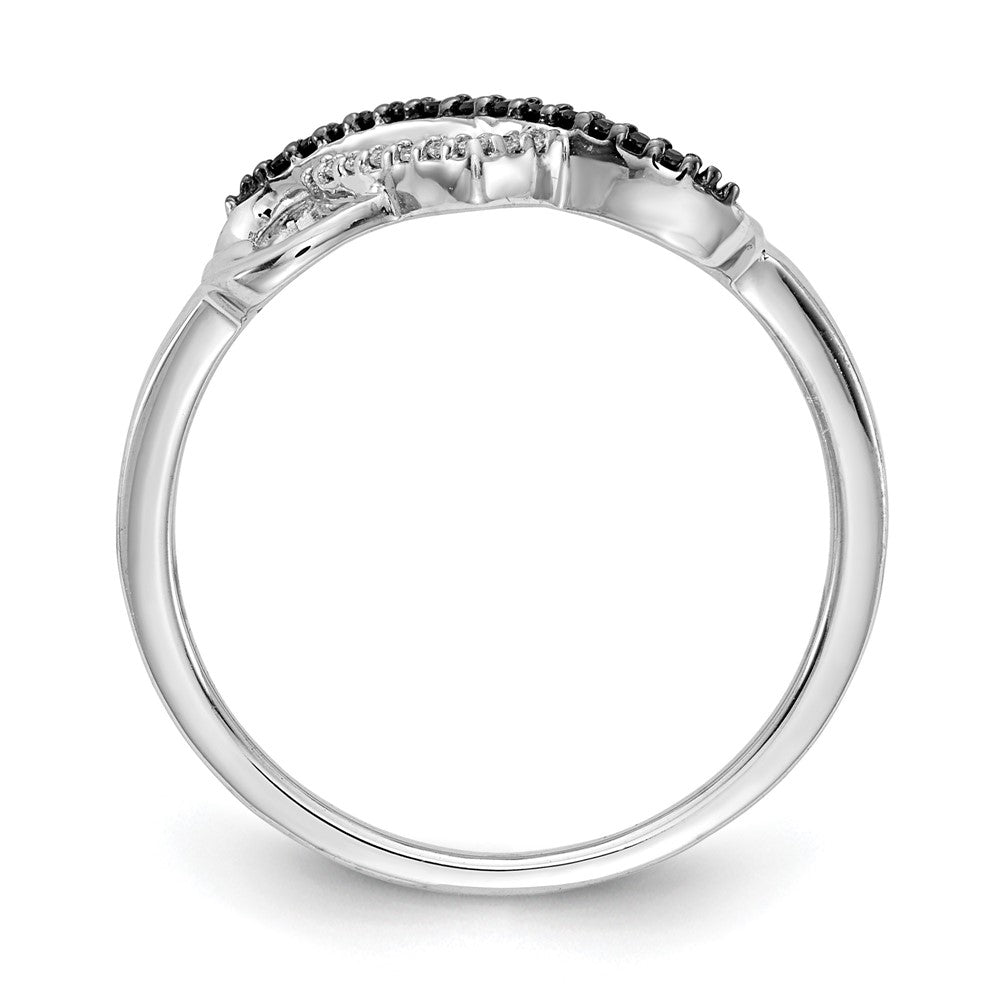 10K Weißgold 10K Schwarz und Diamant Unendlichkeit Herz Ring