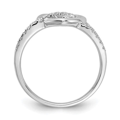 14K Weißgold Diamant Herz Ring