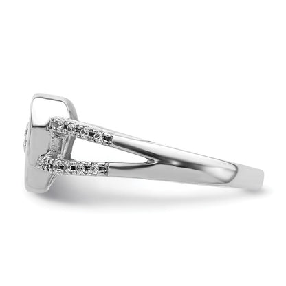 14K Weißgold Diamant Herz Ring