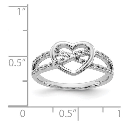 14K Weißgold Diamant Herz Ring
