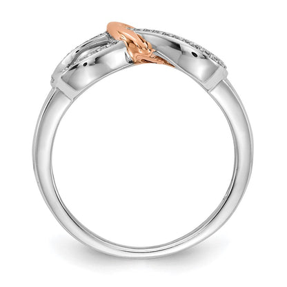14K Bicolor Diamant Unendlichkeit Herz Ring