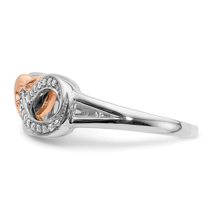 14K Bicolor Diamant Unendlichkeit Herz Ring