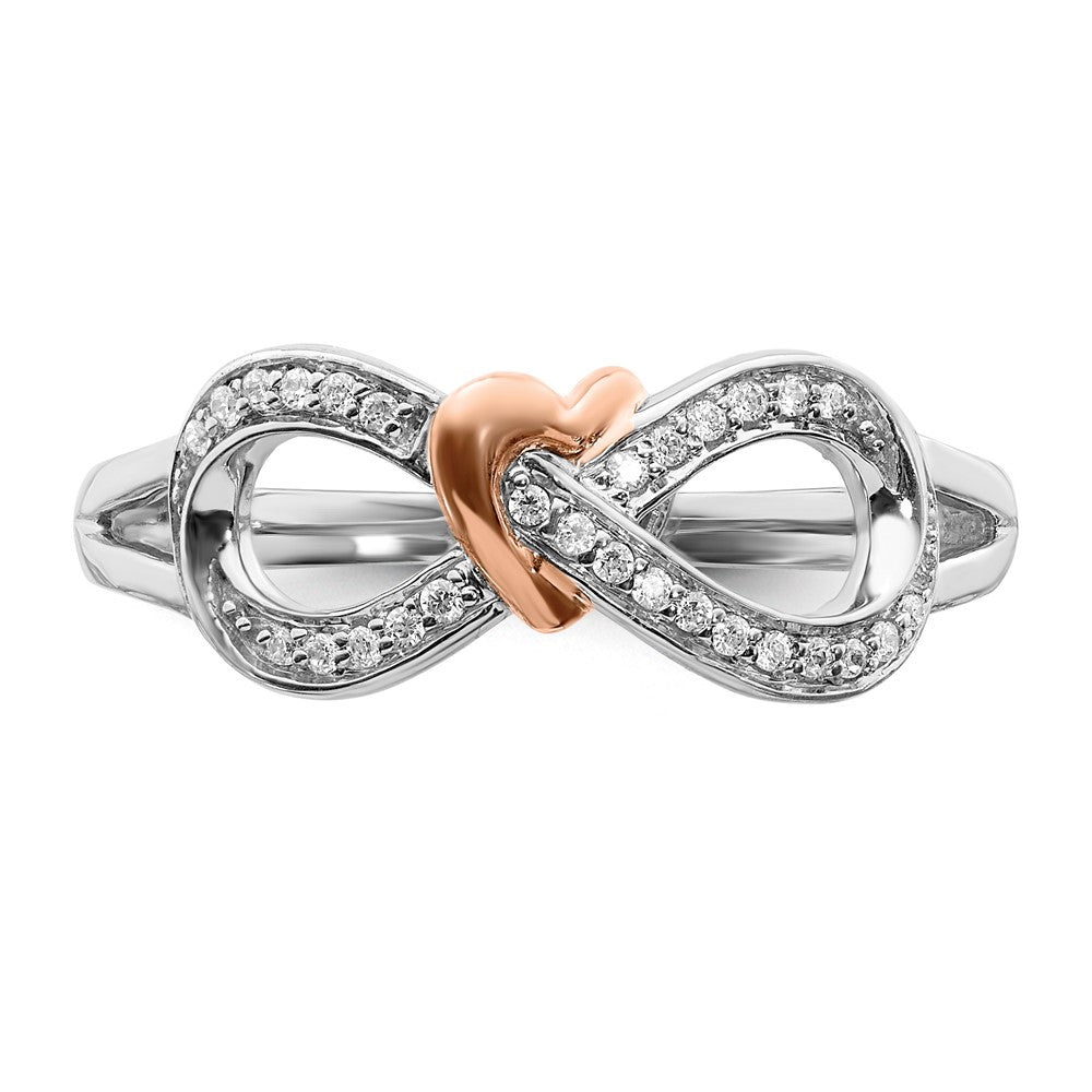 14K Bicolor Diamant Unendlichkeit Herz Ring