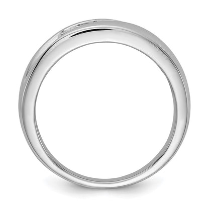 14K Weißgold Herrenring mit echten Diamanten