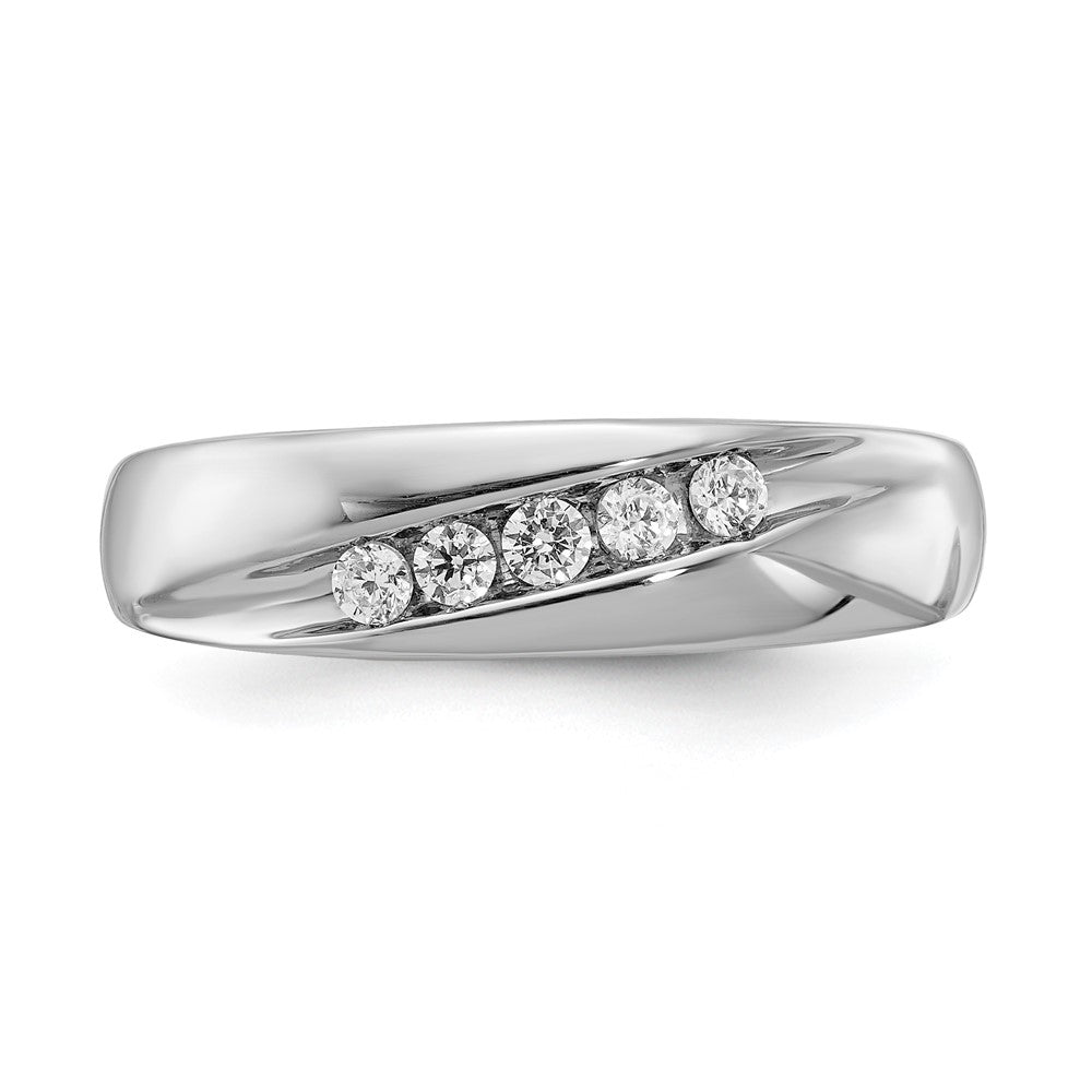 14K Weißgold Herrenring mit echten Diamanten