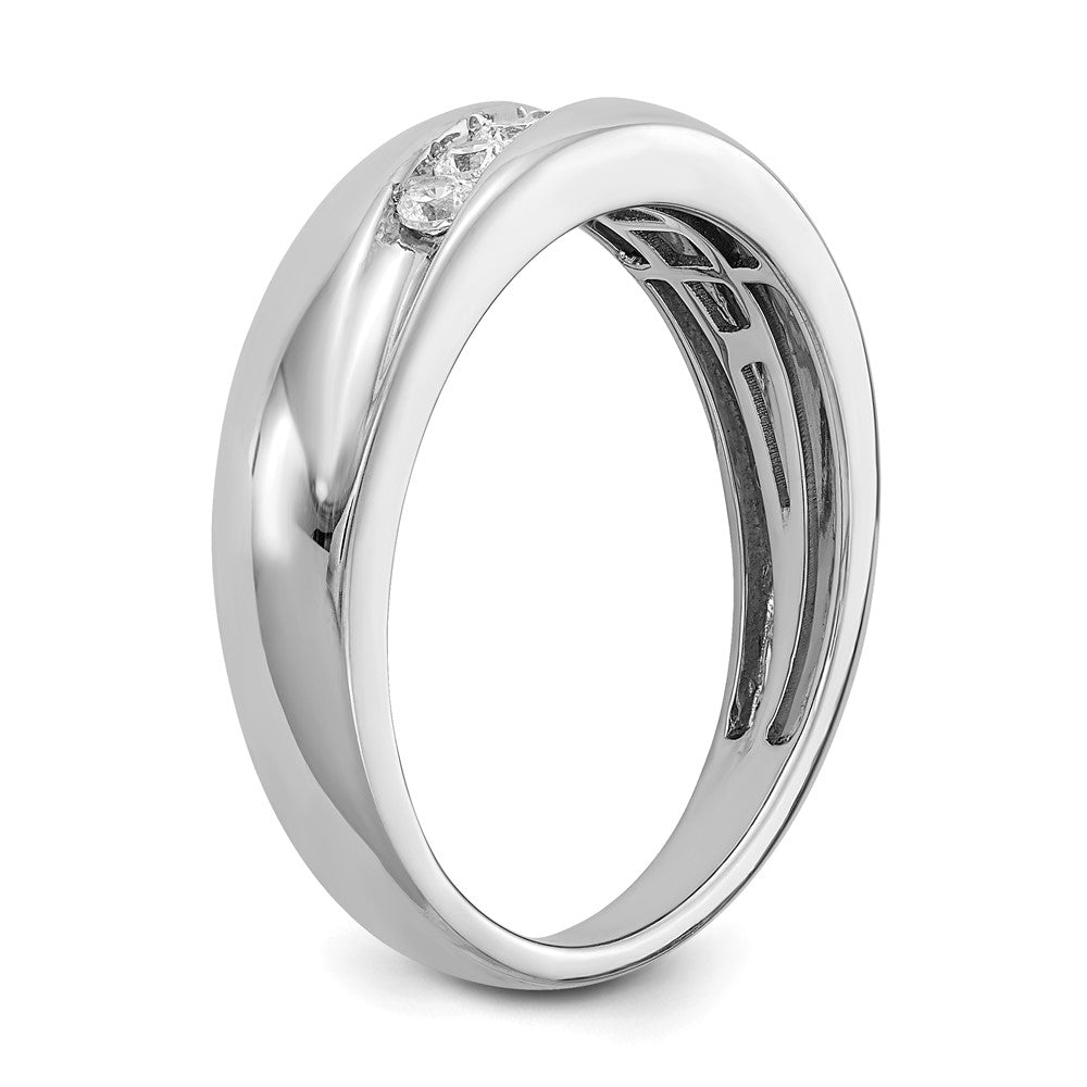 14K Weißgold Herrenring mit echten Diamanten