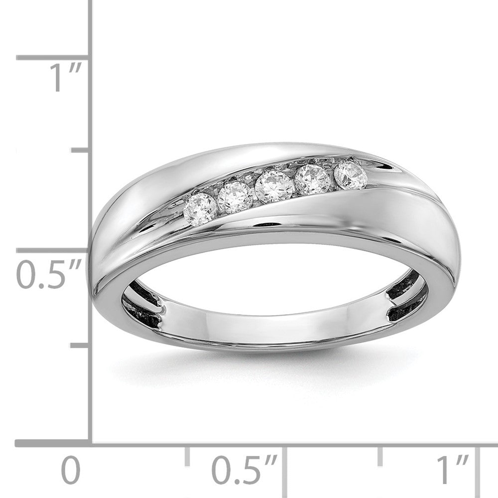 14K Weißgold Herrenring mit echten Diamanten