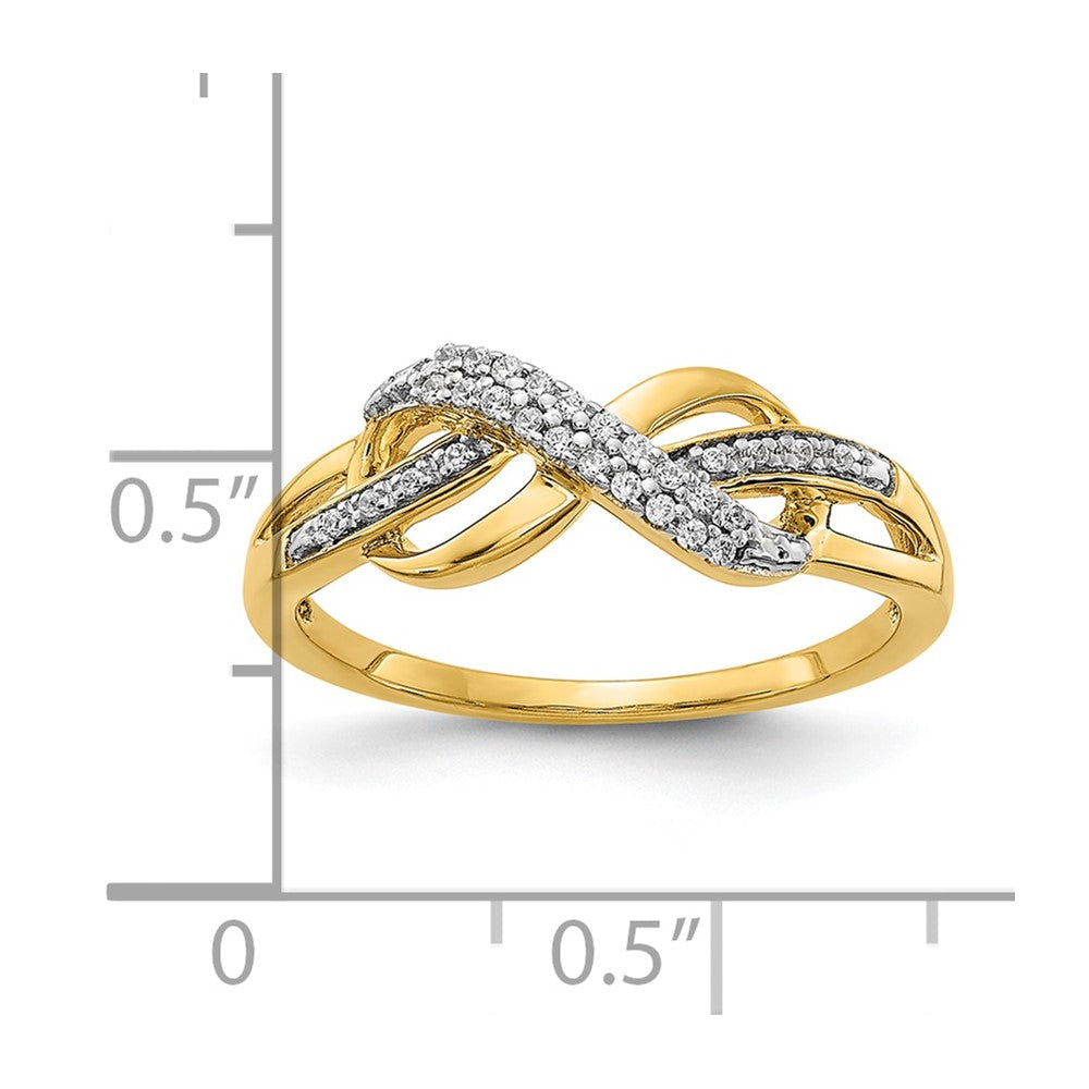10K Gelbgold Diamant Unendlichkeit Symbol Ring