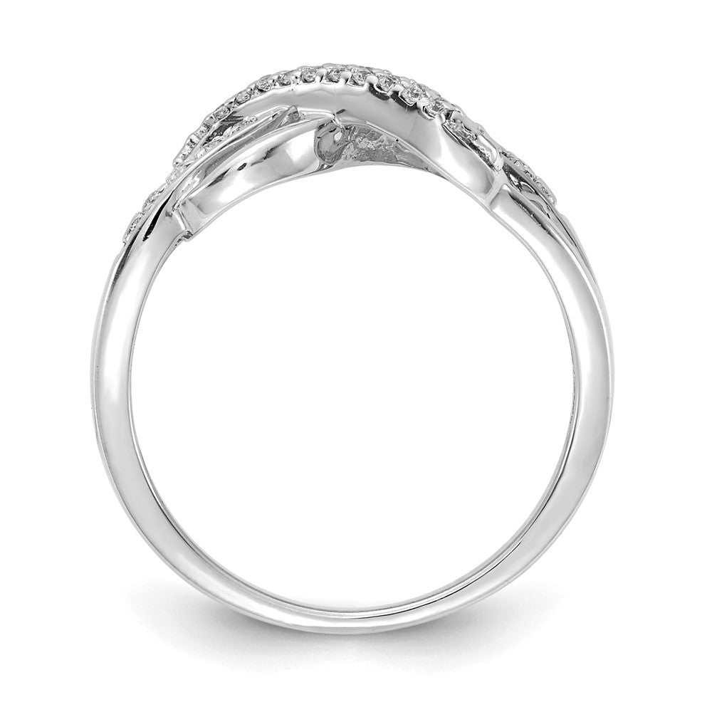 14K Weißgold Ring mit 0,1 ct. Labor gezüchteten Diamanten VS/SI+ G+ mit Unendlichkeitssymbol