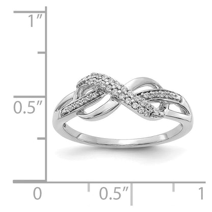14K Weißgold Diamant Unendlichkeit Symbol Ring