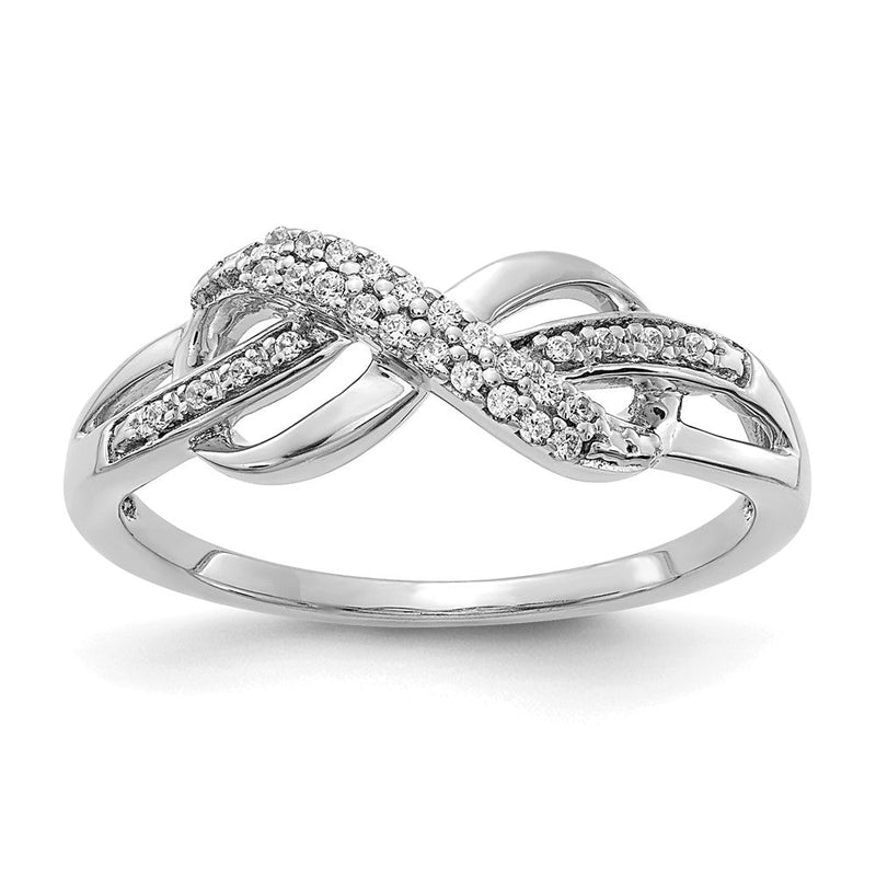 14K Weißgold Ring mit Diamanten im Infinity-Design