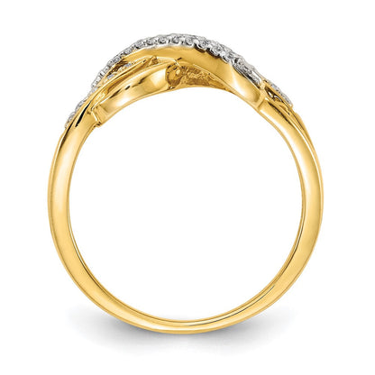 14K Gelbgold Ring mit Infinity-Symbol und 0,10 ct. Labor-gezüchtetem Diamant, VS/SI+ G+