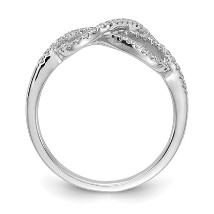 14K Weißgold Diamant Keltisch Knoten Ring