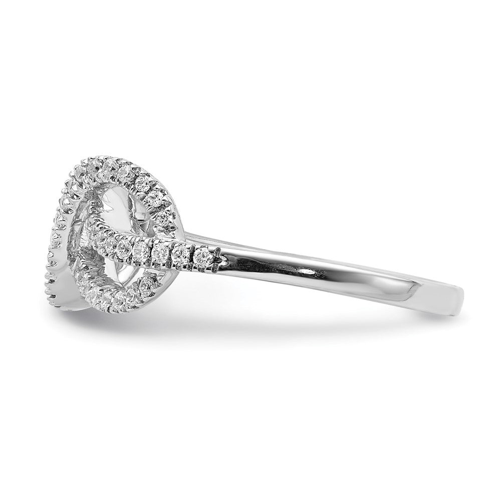 14K Weißgold Diamant Keltisch Knoten Ring
