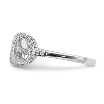 14K Weißgold Diamant Keltisch Knoten Ring
