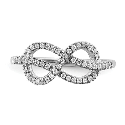 14K Weißgold Diamant Keltisch Knoten Ring
